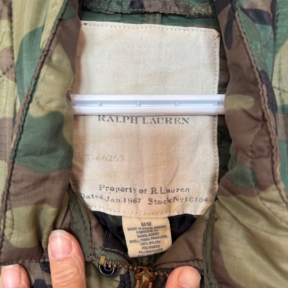 mens Ralph Lauren size medium camouflage coat Denim and Supply USA flag vintage - Picture 4 of 13